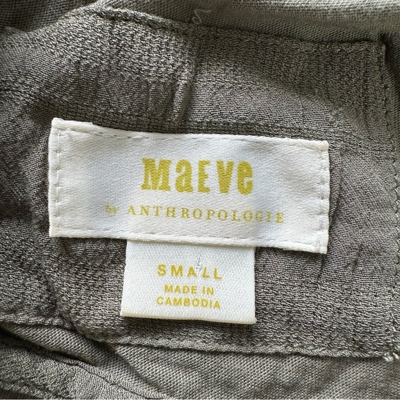 Anthropologie Maeve Colonsay Sleeveless Tunic Top Olive Green Small Boho Shirt - Picture 4 of 8
